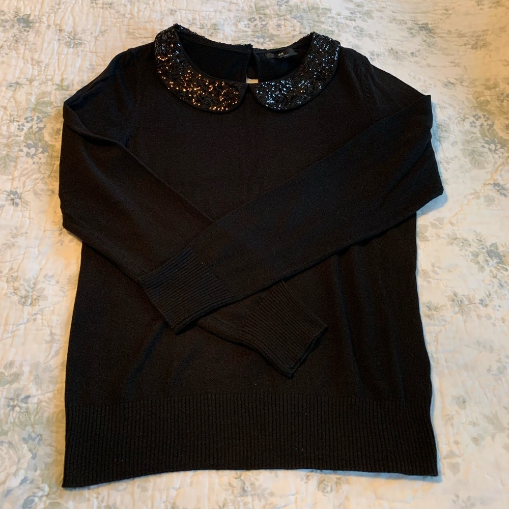 H&M sequin collar sweater